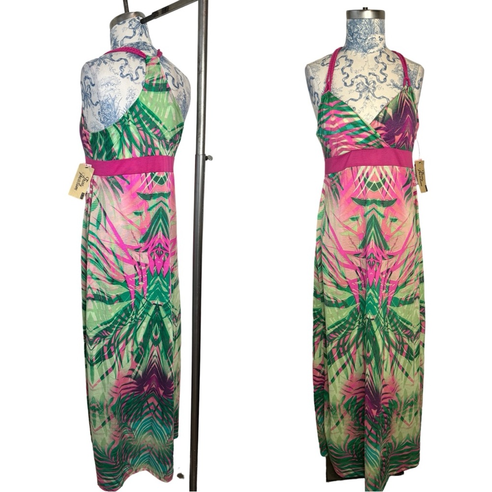 Maxi palm summer dress
